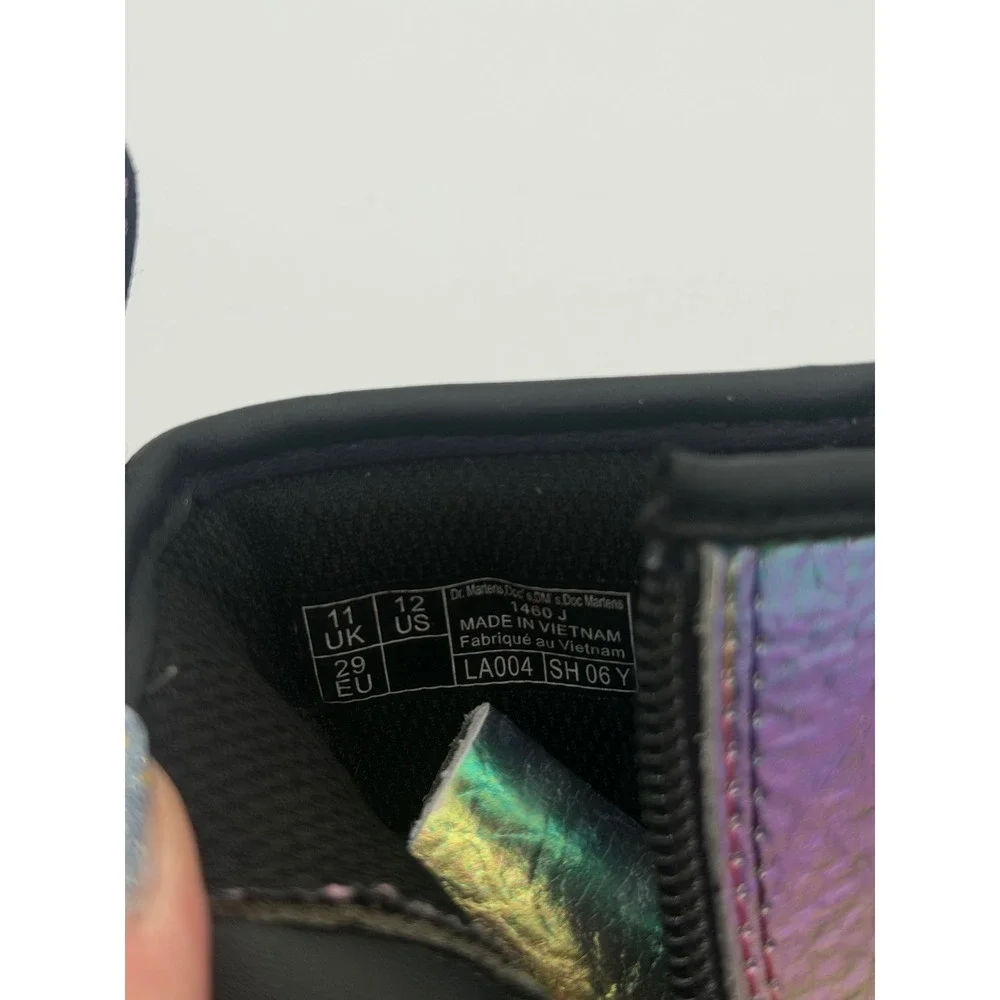 Dr. Martens 1460 J Kids Rainbow Iridescent Metallic‎ Combat Boots Size 12 US